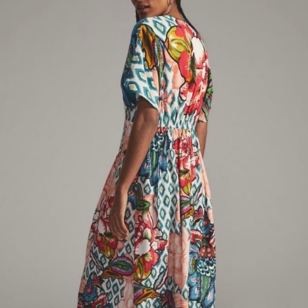 NWT Anthropologie maxi dress Bl^nk London CORAL/CORA Bohemian One Size Fits Most - Picture 3 of 9